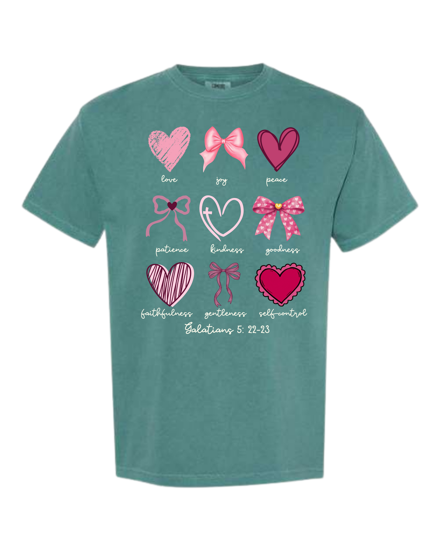 Galatians 5 - Valentines - Comfort Colors - Heavyweight Unisex Tee - Greens