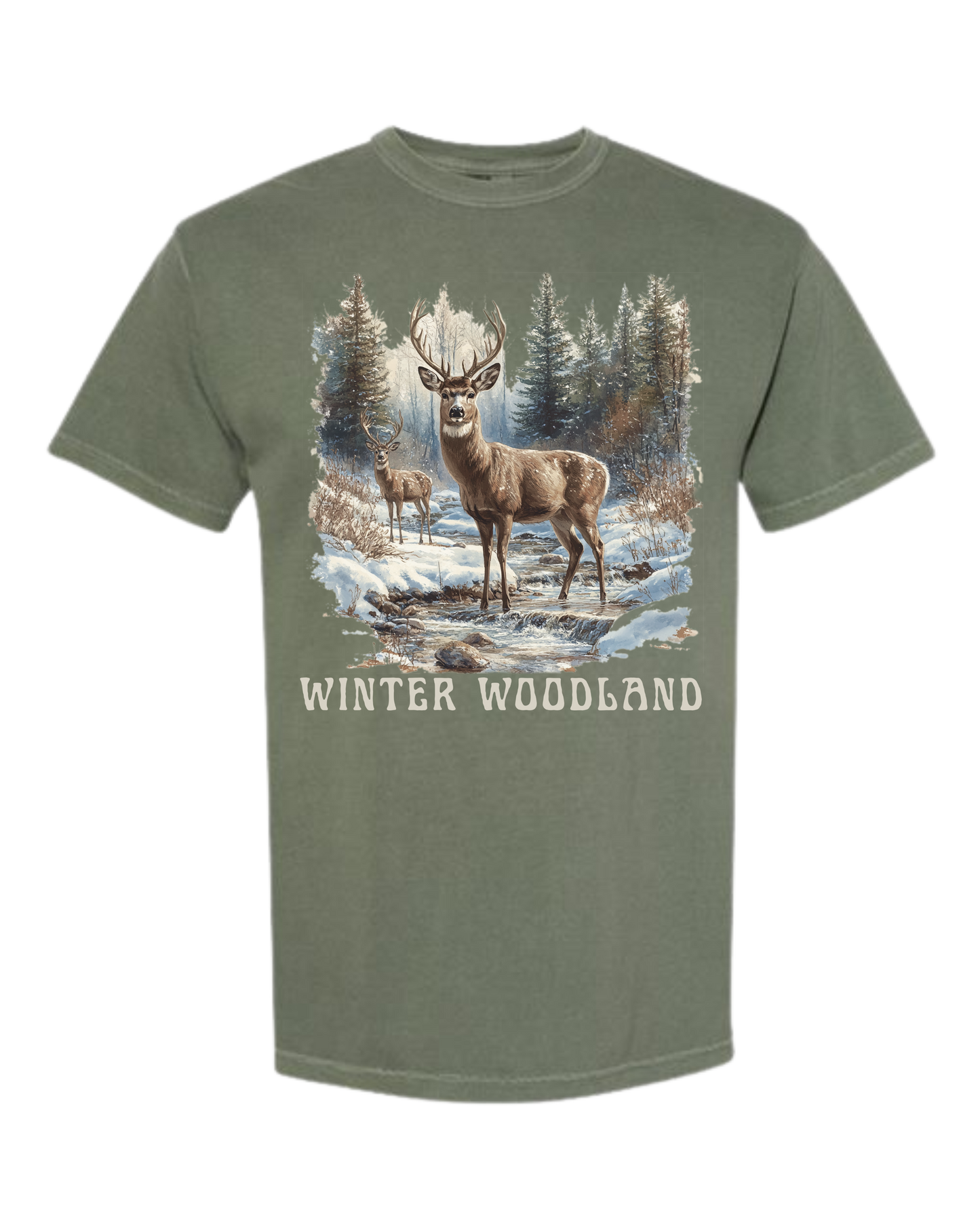 Winter Woodland - Comfort Colors - Heavyweight Unisex Tee - Greens