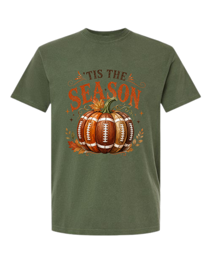 'Tis Football Season - Comfort Colors - Heavyweight Unisex Tee - Greens