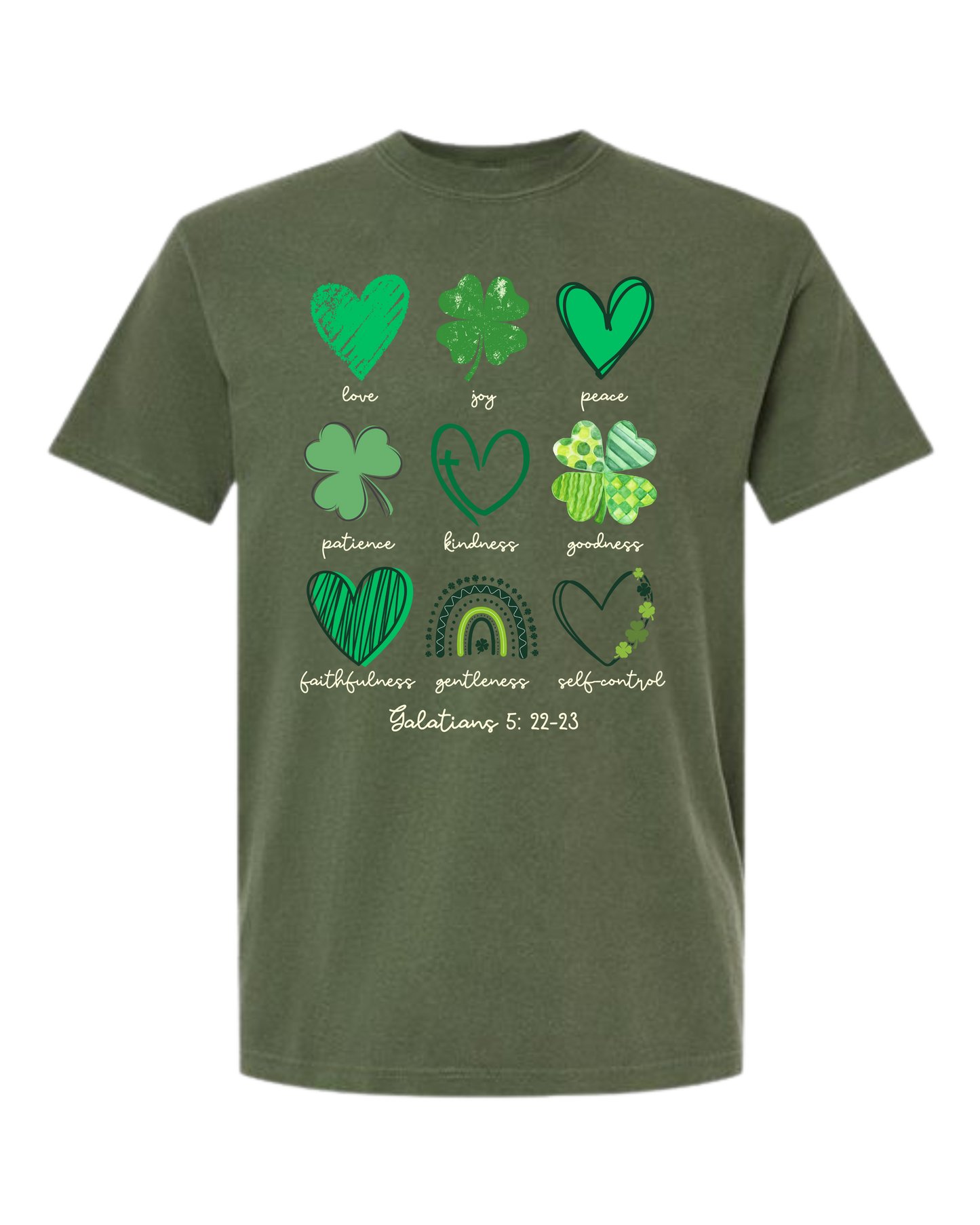 Galatians 5 - St Patrick's Day - Comfort Colors - Heavyweight Unisex Tee - Greens
