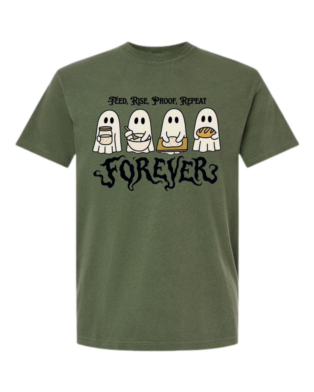 Sourdough Ghosties - Comfort Colors - Heavyweight Unisex Tee - Greens