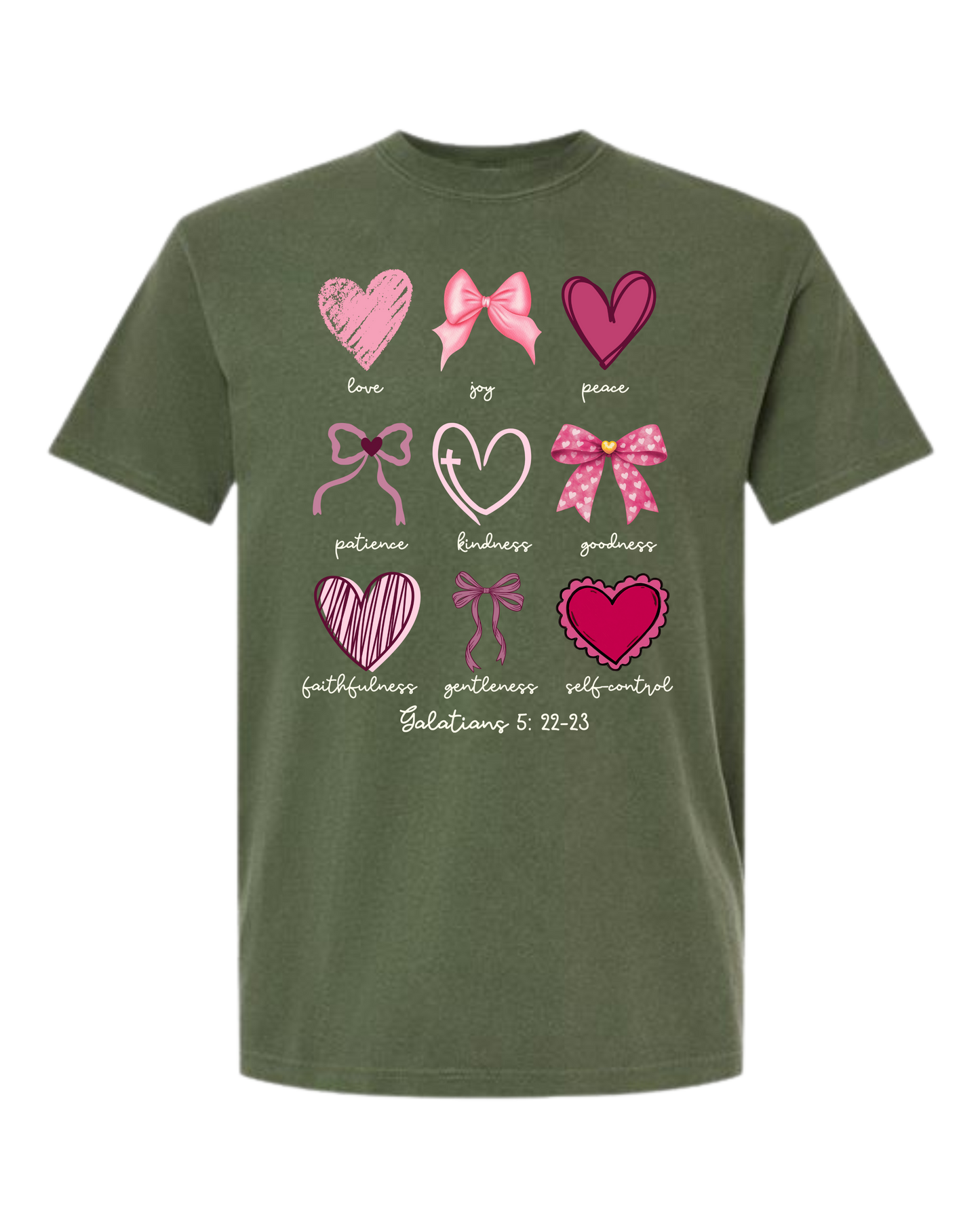 Galatians 5 - Valentines - Comfort Colors - Heavyweight Unisex Tee - Greens