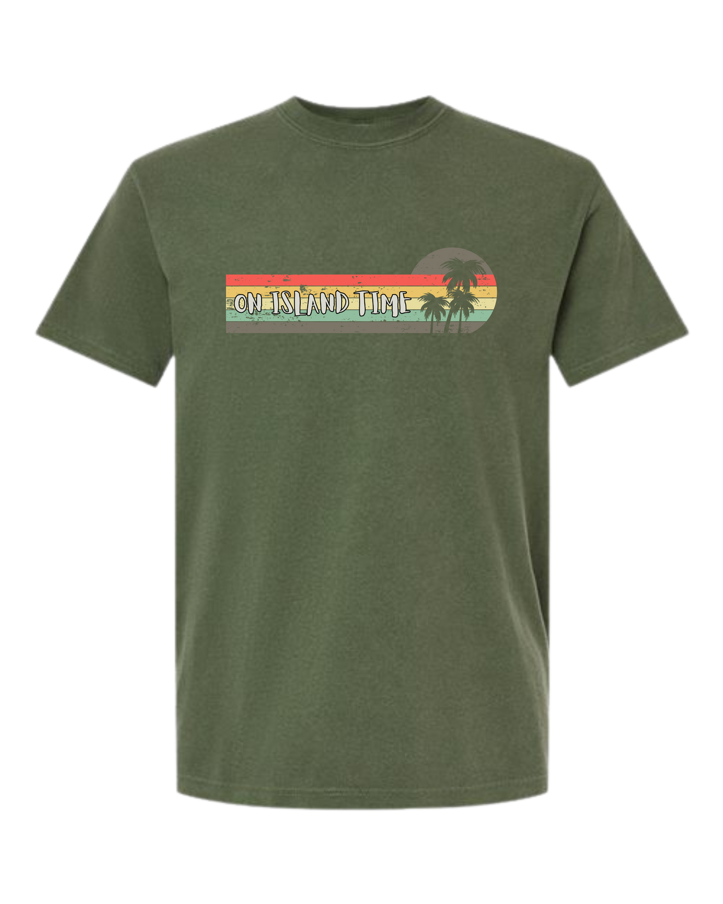 On Island Time - Comfort Colors - Heavyweight Unisex Tee - Greens