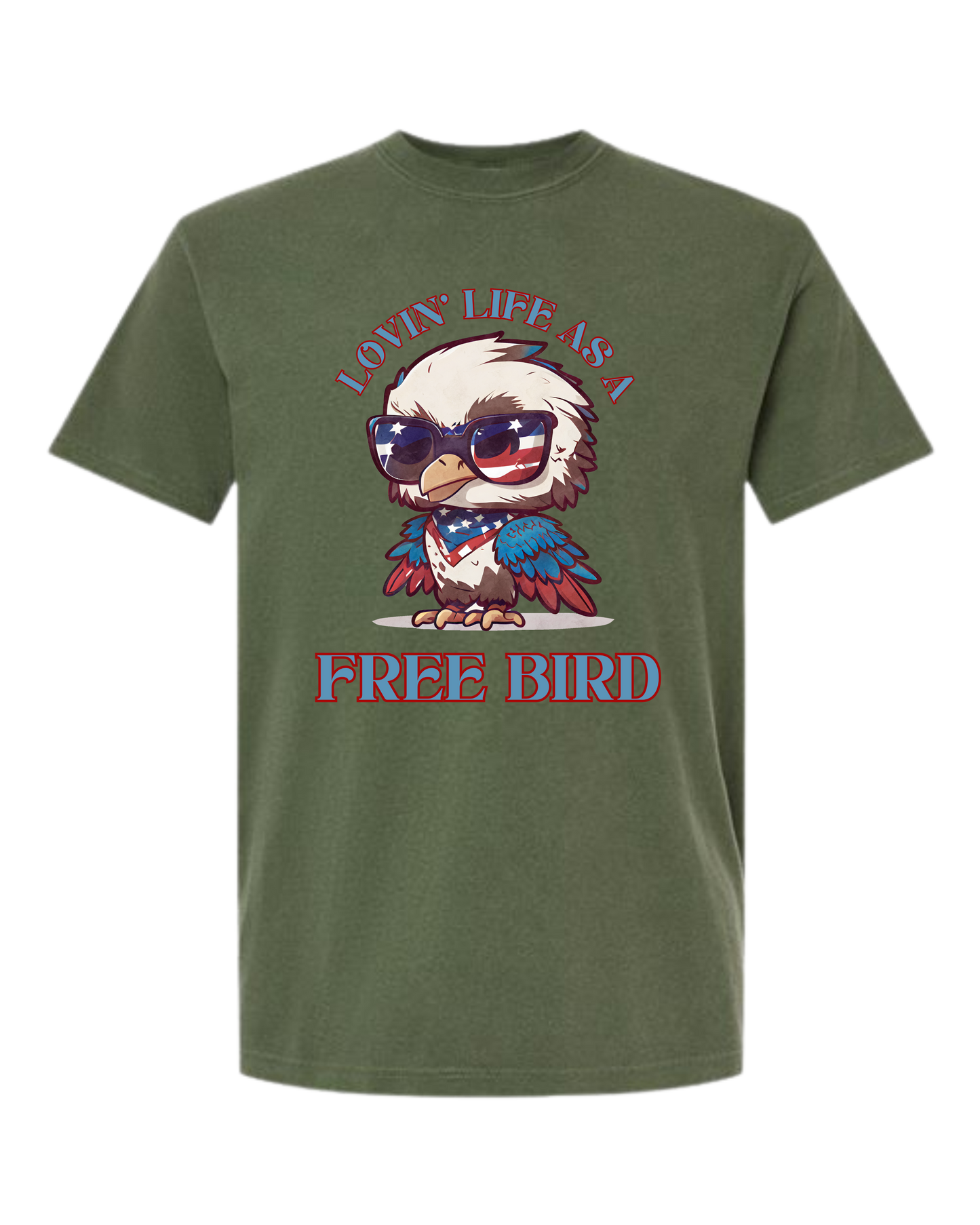 Lovin' Life as a Free Bird - Comfort Colors - Heavyweight Unisex Tee - Greens