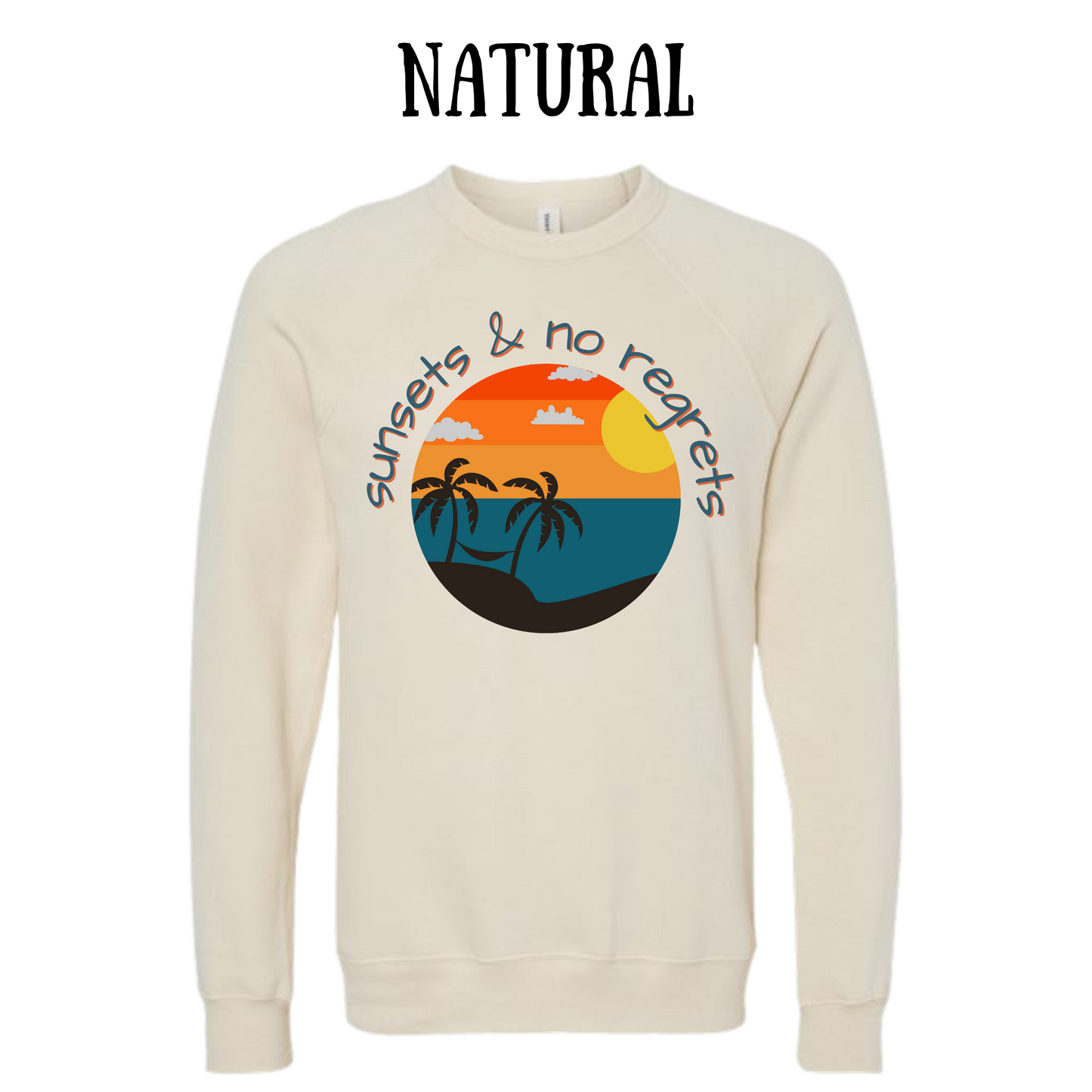 VP - Sunsets & No Regrets - Sponge Fleece Raglan Sweatshirt - Greens, Neutrals