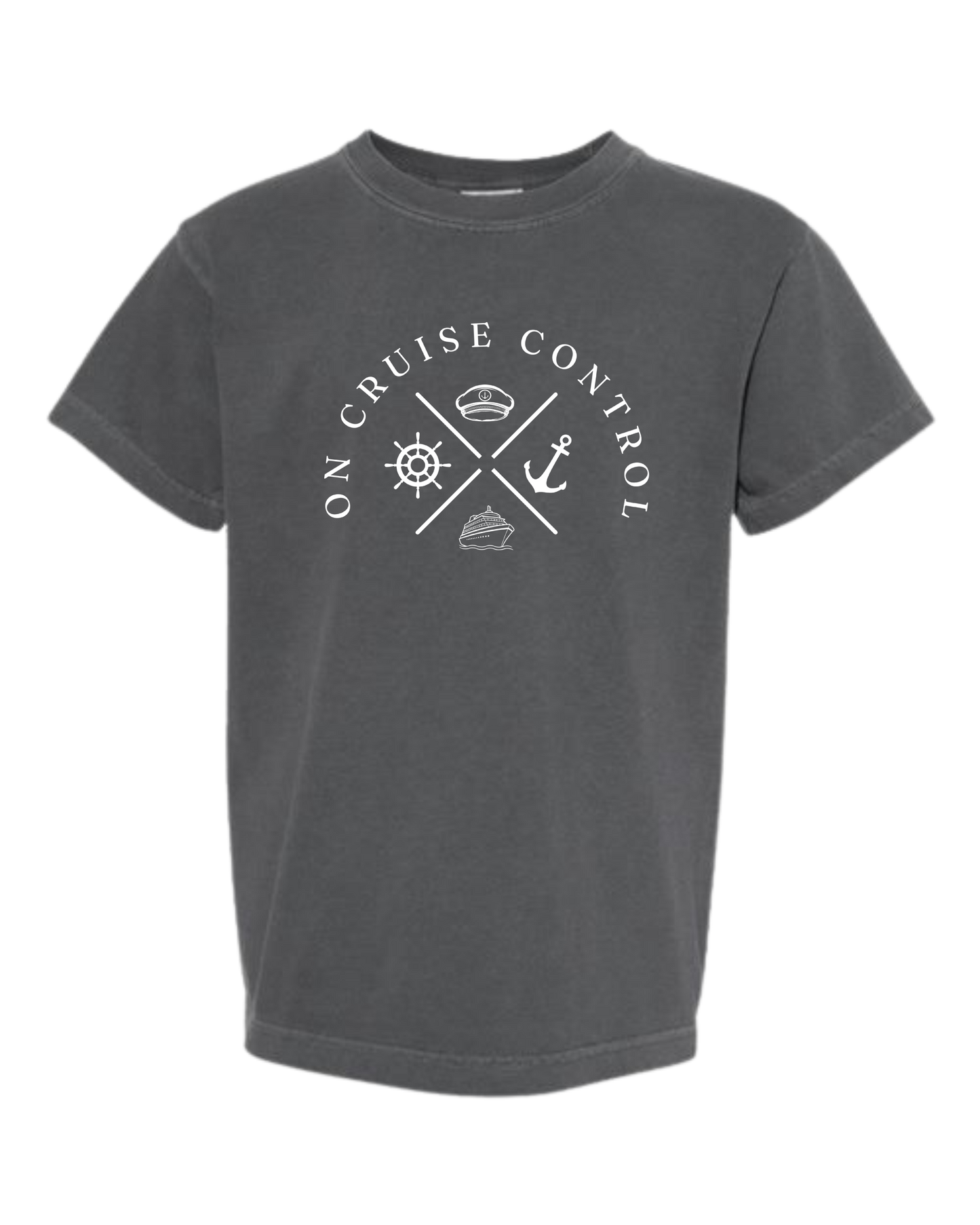 On Cruise Control - Comfort Colors - Heavyweight Youth Tee - Neutral Colors & Blues