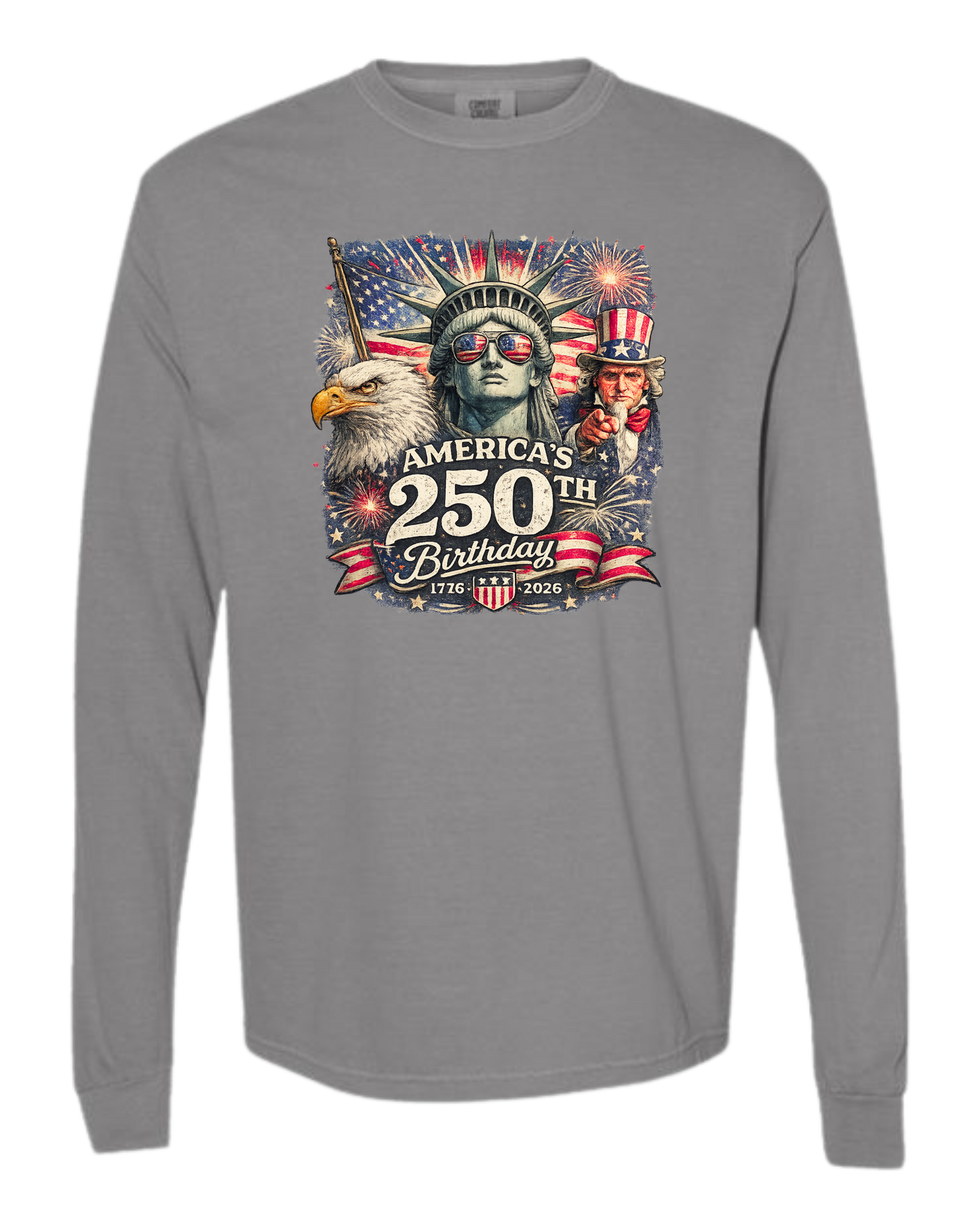 America's 250th Birthday - Comfort Colors - Heavyweight Long Sleeve Tee - Neutral Colors