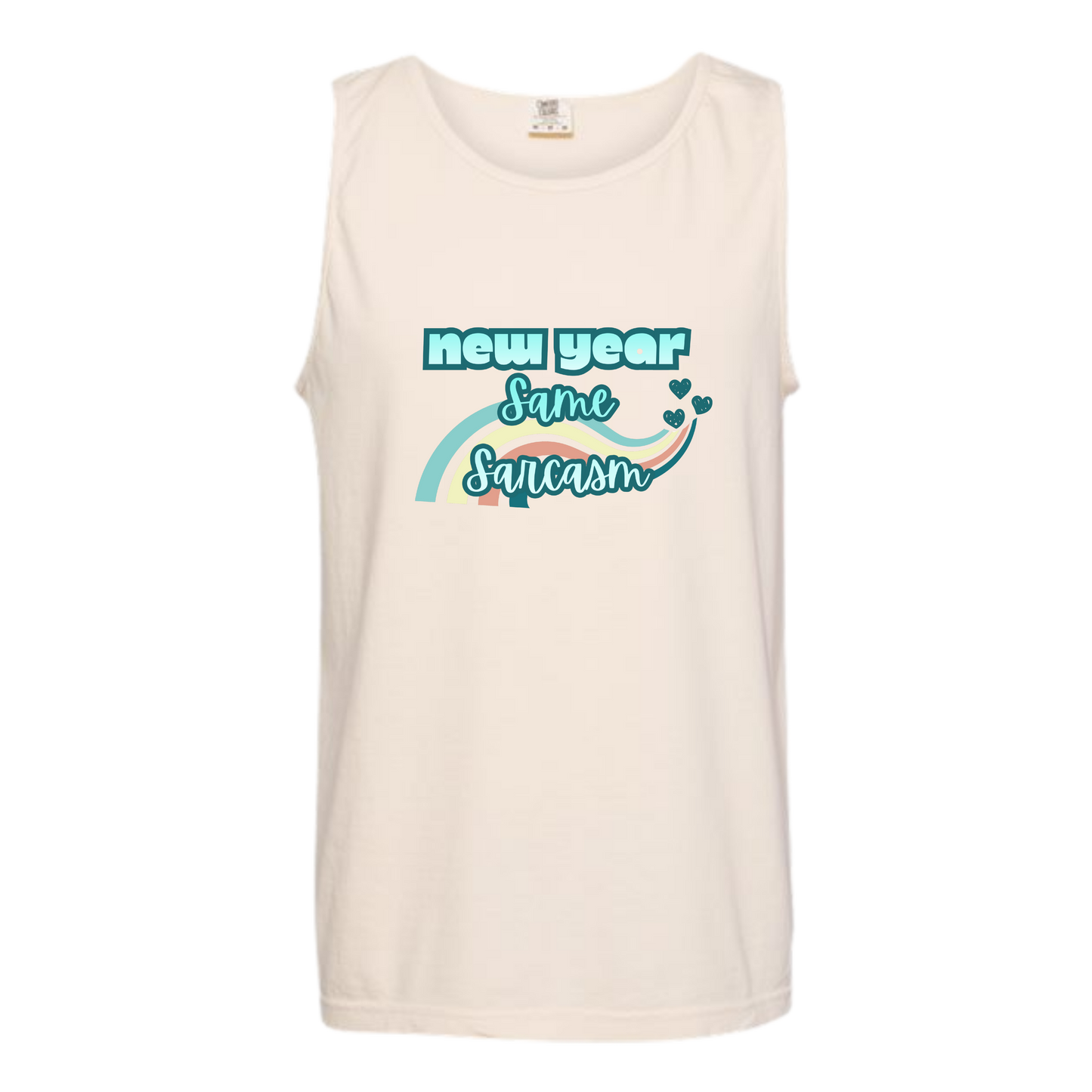 New Year Same Sarcasm - Comfort Colors - Unisex Tank - Neutral Colors & Blues
