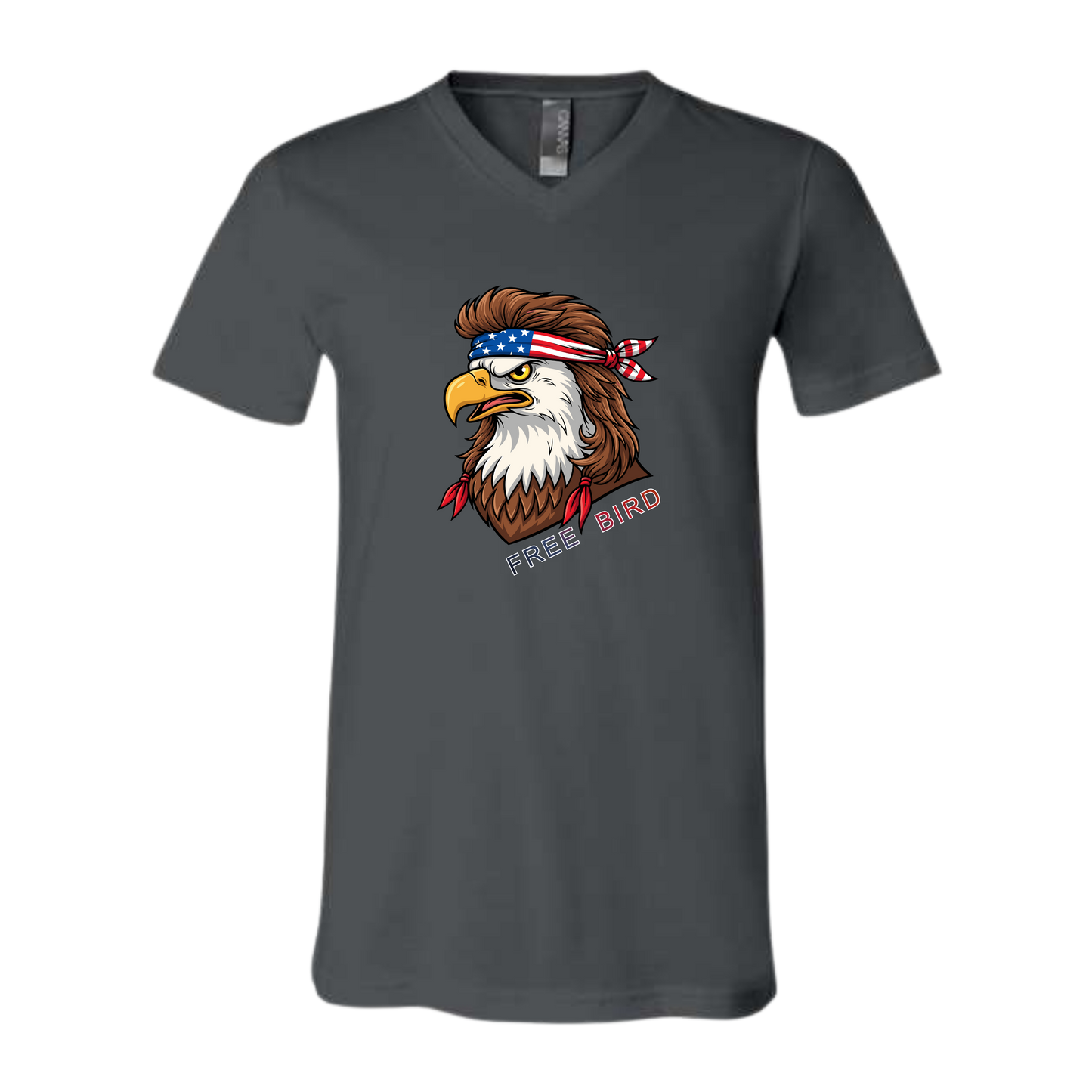 Rockin Free Bird - Bella+Canvas - Unisex V-Neck - Neutral Colors