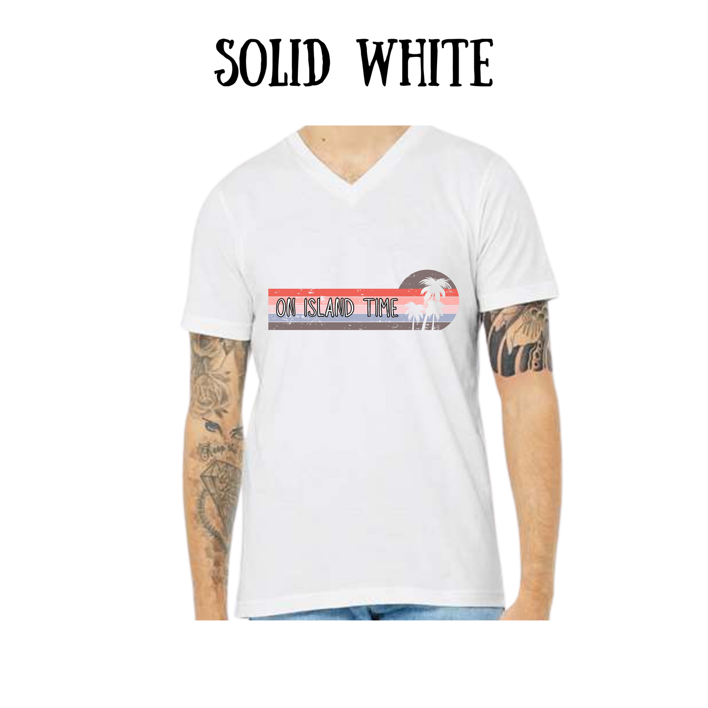 VP - On Island Time - Unisex V-Neck - Neutral Colors