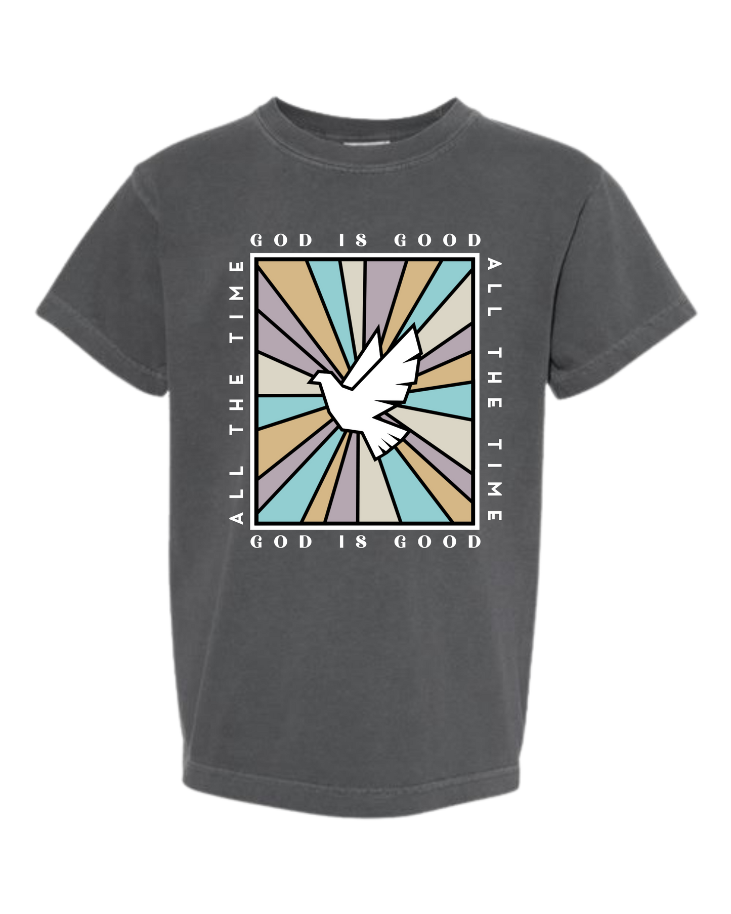 God Is Good - Comfort Colors - Heavyweight Youth Tee - Neutral Colors & Blues