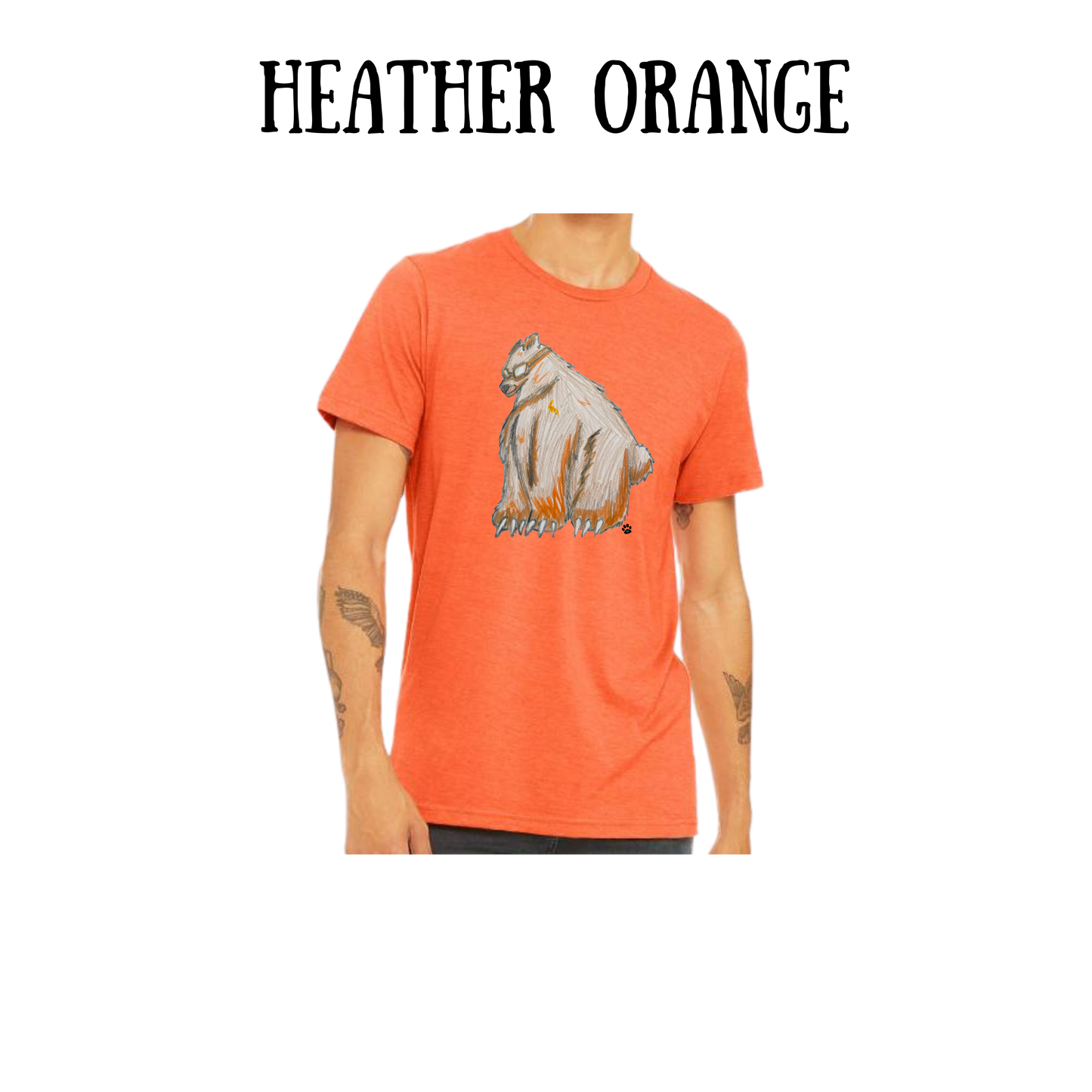 AC - Muscle Bear - Unisex Tee - Yellows, Oranges, Reds