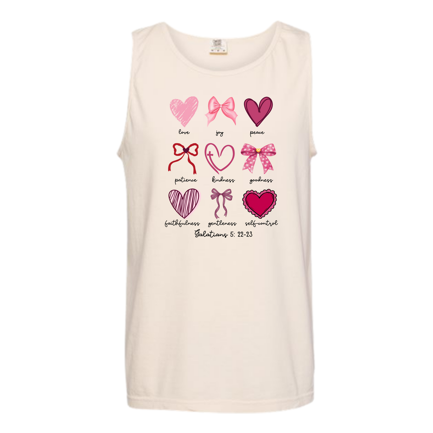 Galatians 5 - Valentines - Comfort Colors - Unisex Tank - Neutral Colors & Blues