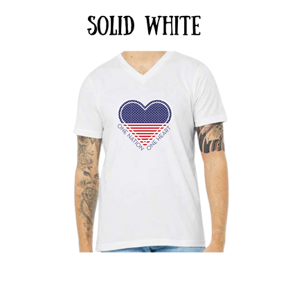 PP - One Nation One Heart - Unisex V-Neck - Neutral Colors