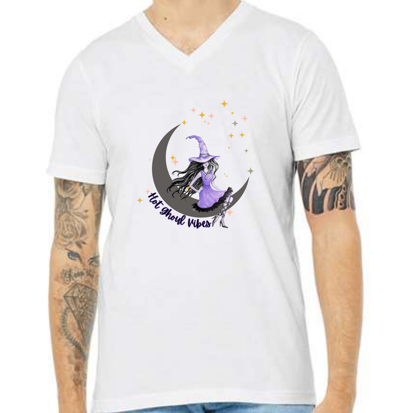 Hot Ghoul Vibes - Unisex V-Neck - Neutral Colors