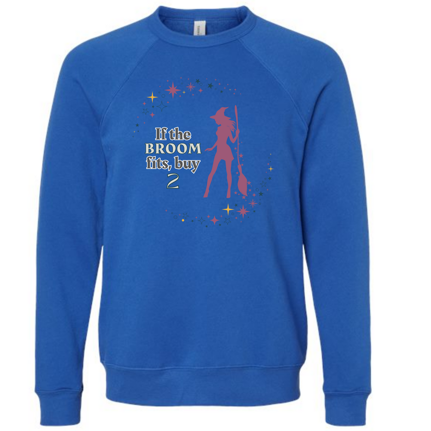 If The Broom Fits - Sponge Fleece Raglan Sweatshirt - Blues, Purples