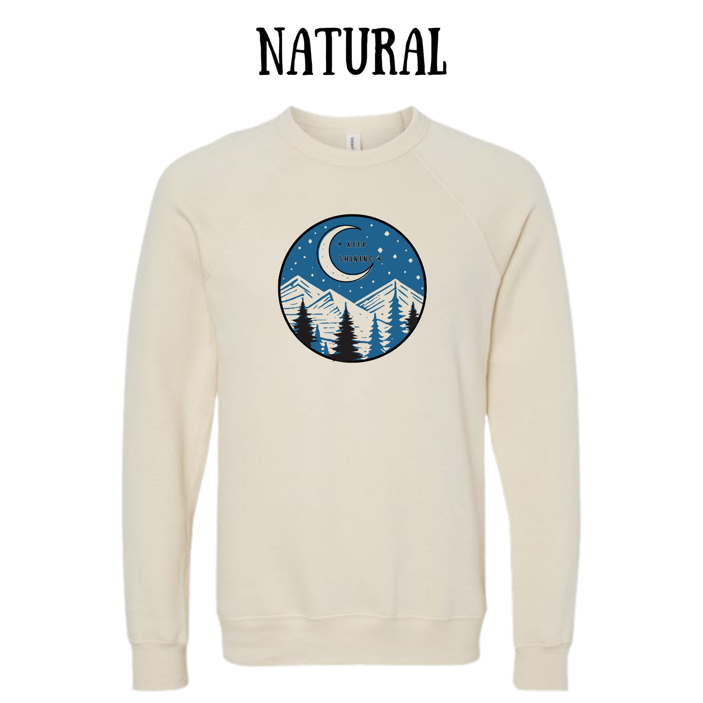 OP - Keep Shining - Sponge Fleece Raglan Sweatshirt - Greens, Neutrals