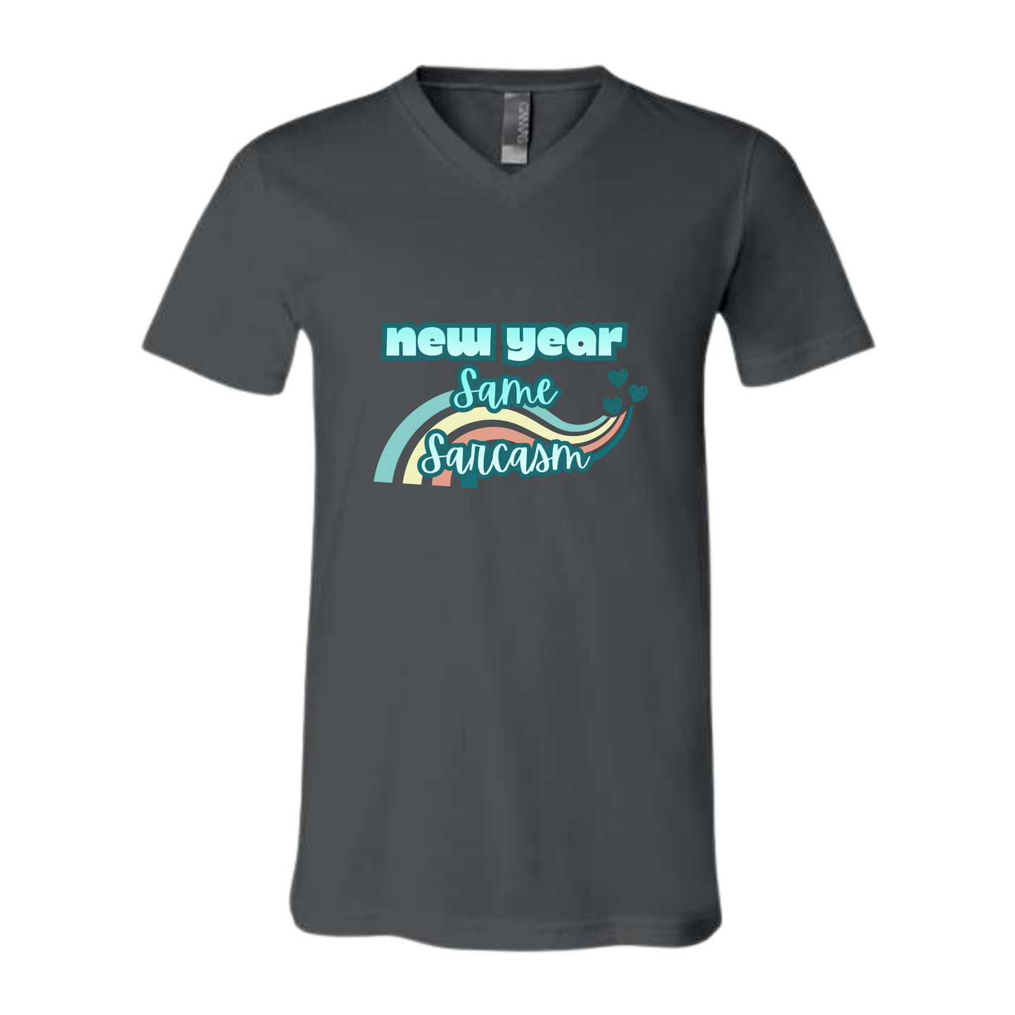 New Year Same Sarcasm - Bella+Canvas - Unisex V-Neck - Neutral Colors