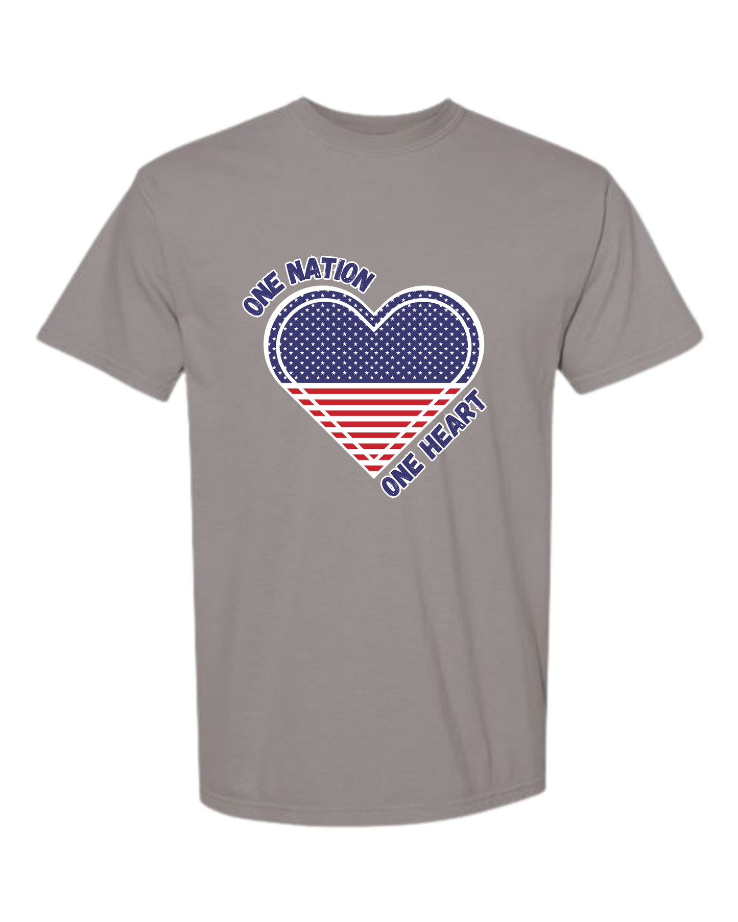 One Nation One Heart - Comfort Colors - Heavyweight Unisex Tee - Neutral Colors