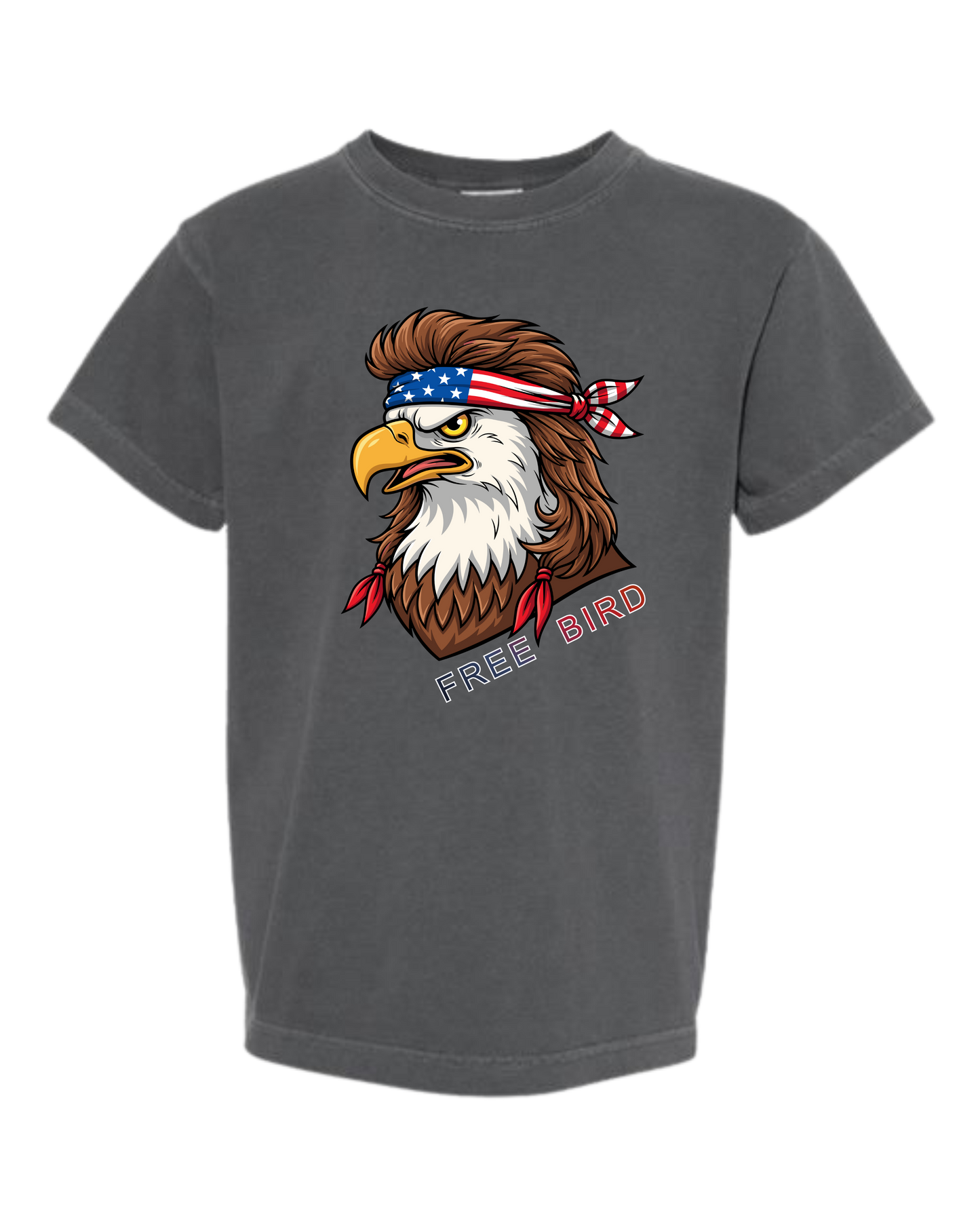 Rockin Free Bird - Comfort Colors - Heavyweight Youth Tee - Neutral Colors & Blues