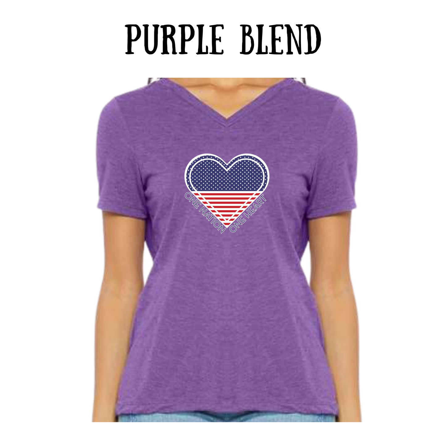 PP - One Nation One Heart - Women's V-Neck - Assorted Colors