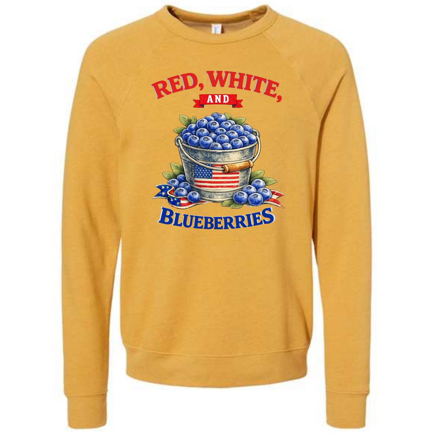 Red, White, And Blueberries - Sponge Fleece Raglan Sweatshirt - Assorted Colors