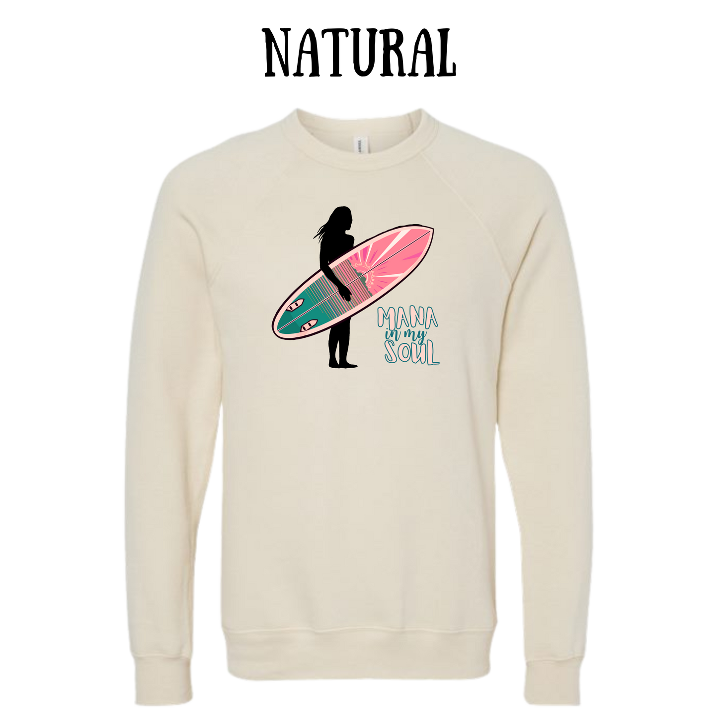 VP - Mana in My Soul - Sponge Fleece Raglan Sweatshirt - Greens, Neutrals