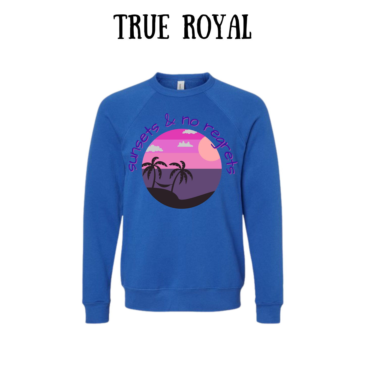 VP - Sunsets & No Regrets - Sponge Fleece Raglan Sweatshirt - Blues, Purples