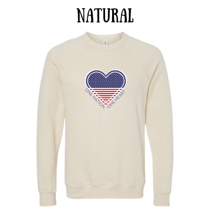 PP - One Nation One Heart - Sponge Fleece Raglan Sweatshirt - Greens, Neutrals