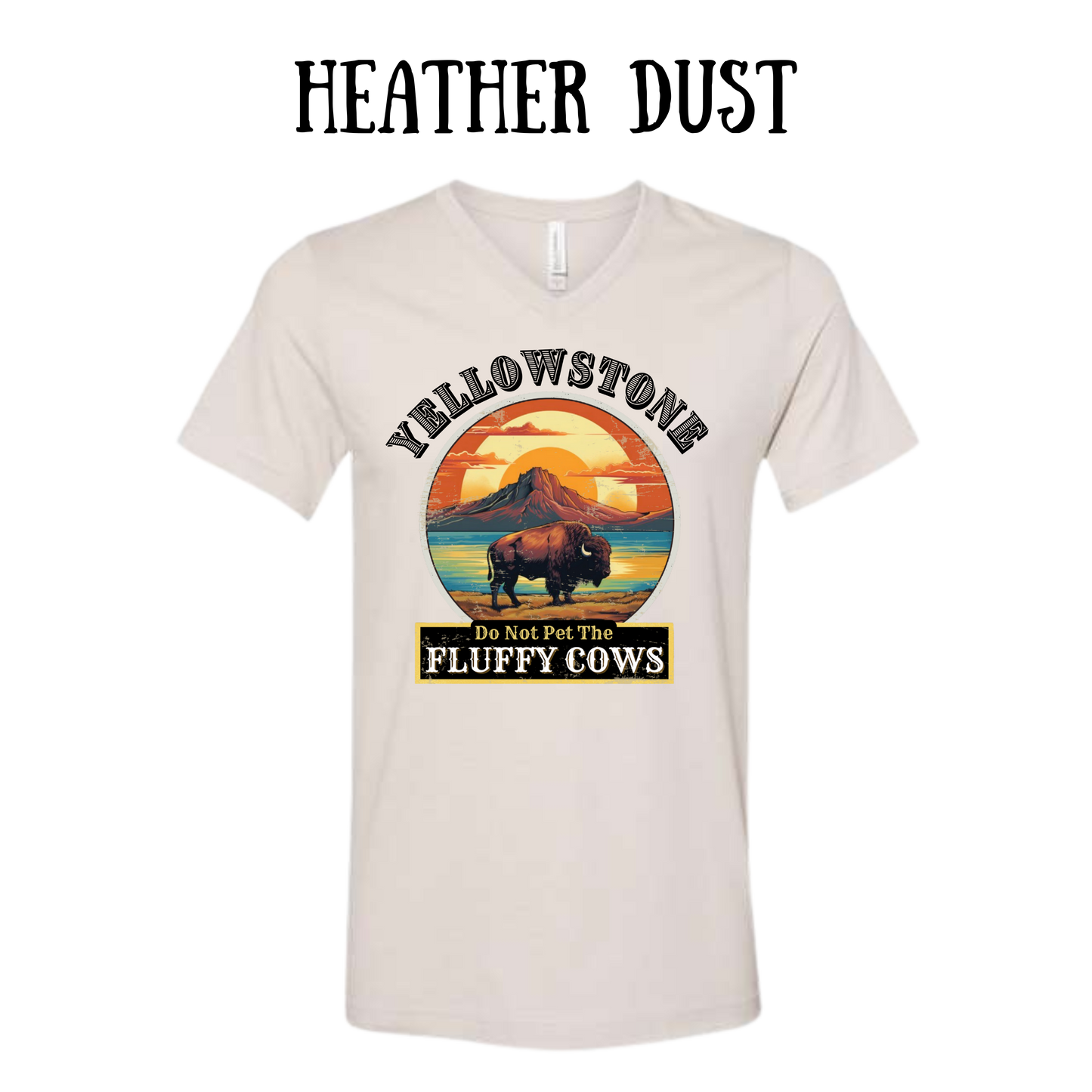 CP - Yellowstone: Fluffy Cows - Unisex V-Neck - Neutral Colors