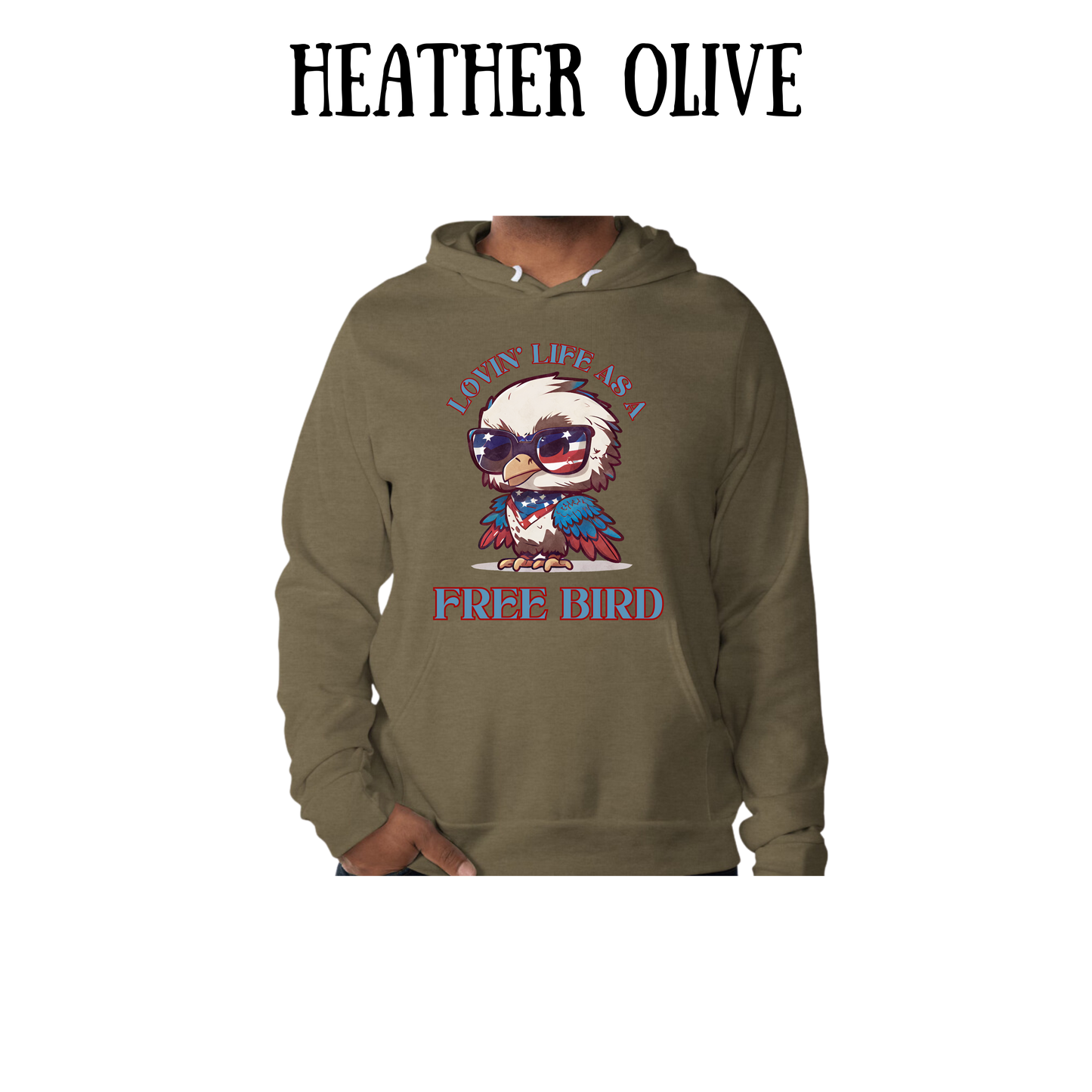 PP - Lovin' Life As A Free Bird - Sponge Fleece Hoodie - Greens, Neutrals
