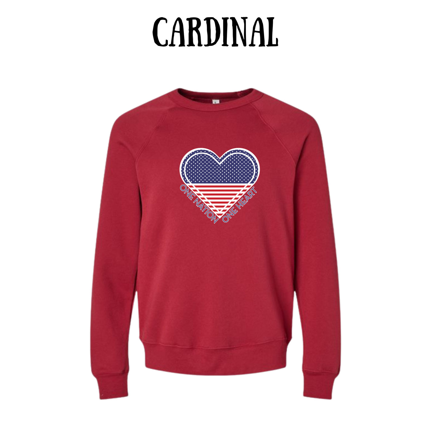 PP - One Nation One Heart - Sponge Fleece Raglan Sweatshirt - Assorted Colors