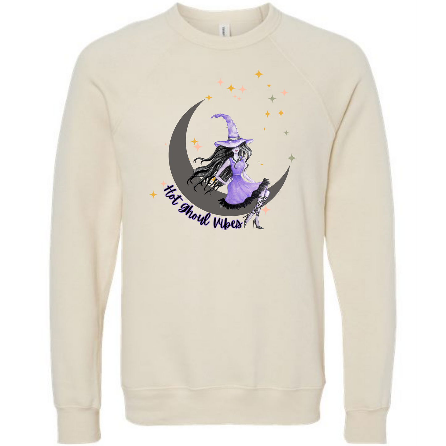 HP - Hot Ghoul Vibes - Sponge Fleece Raglan Sweatshirt - Greens, Neutrals