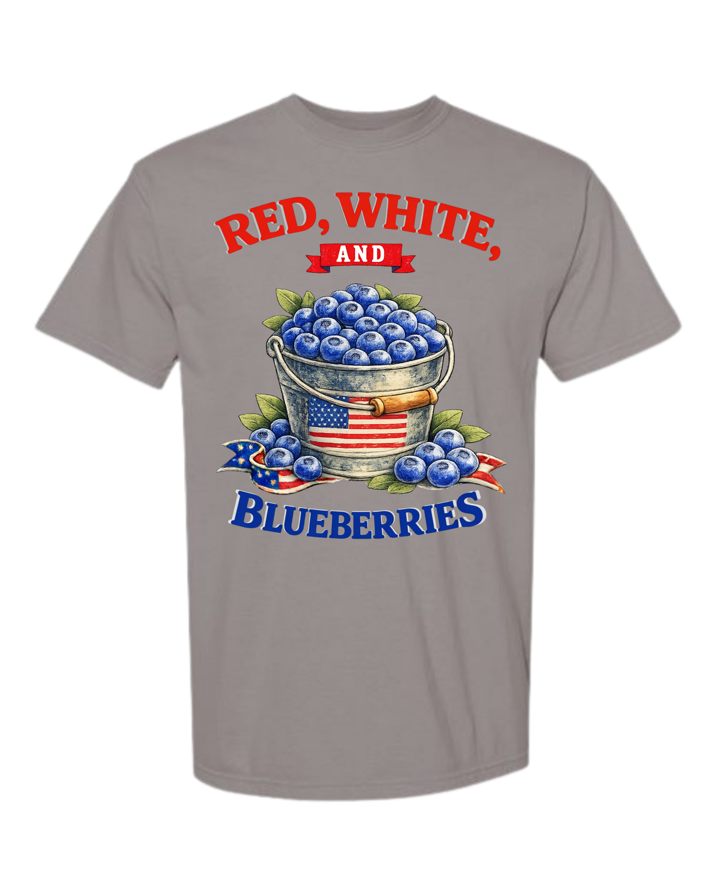 Red, White, And Blueberries - Comfort Colors - Heavyweight Unisex Tee - Neutral Colors
