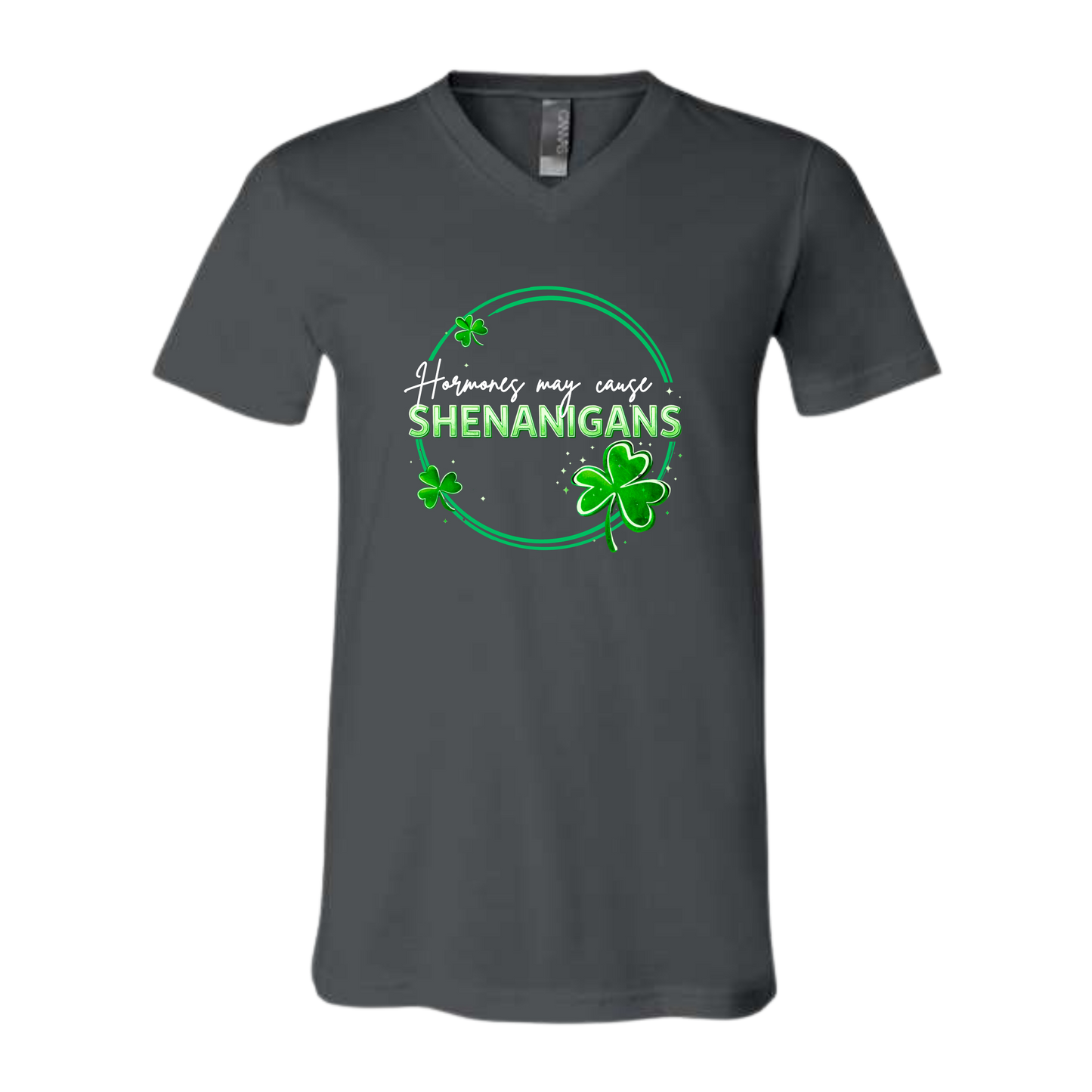 Hormones May Cause Shenanigans - Bella+Canvas - Unisex V-Neck - Neutral Colors