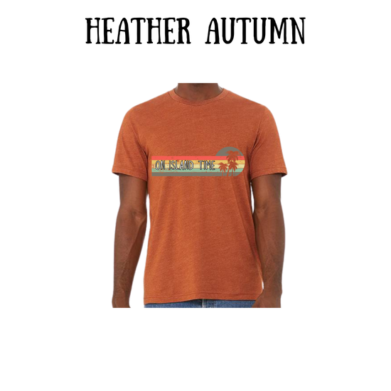 VP - On Island Time - Unisex Tee - Yellows, Oranges, Reds