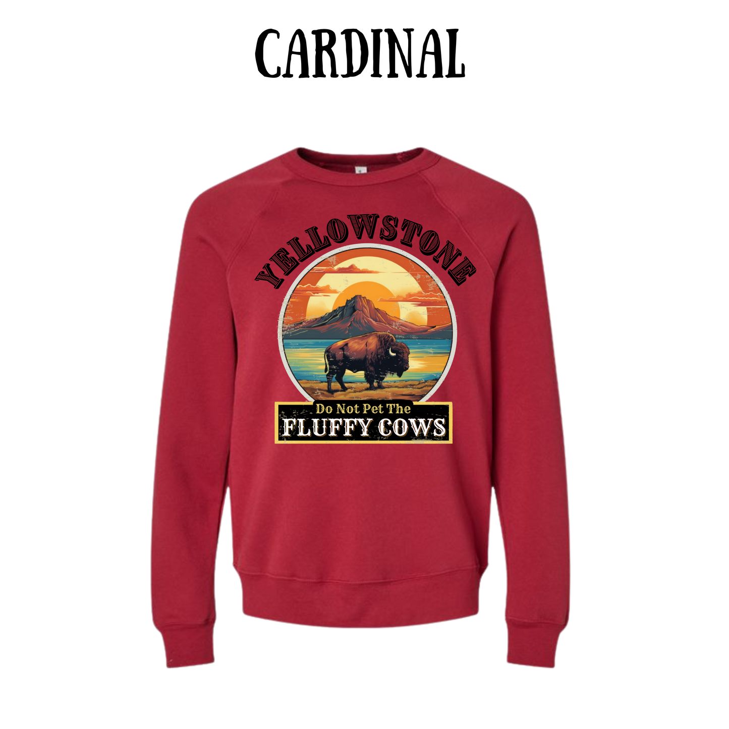 CP - Yellowstone: Fluffy Cows - Sponge Fleece Raglan Sweatshirt - Assorted Colors