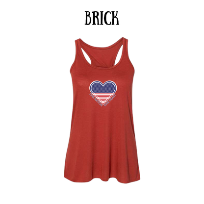 PP - One Nation One Heart - Women's Flowy Racerback Tank