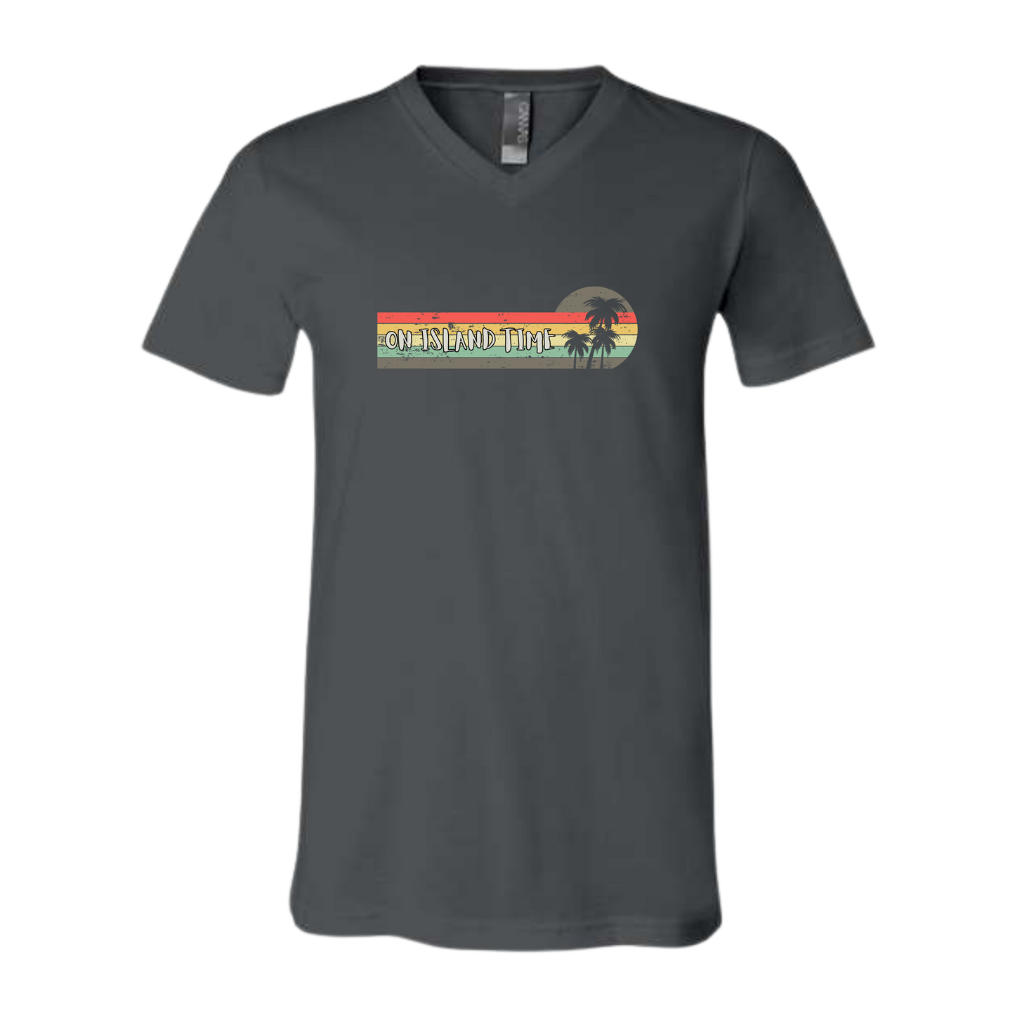 On Island Time - Bella+Canvas - Unisex V-Neck - Neutral Colors