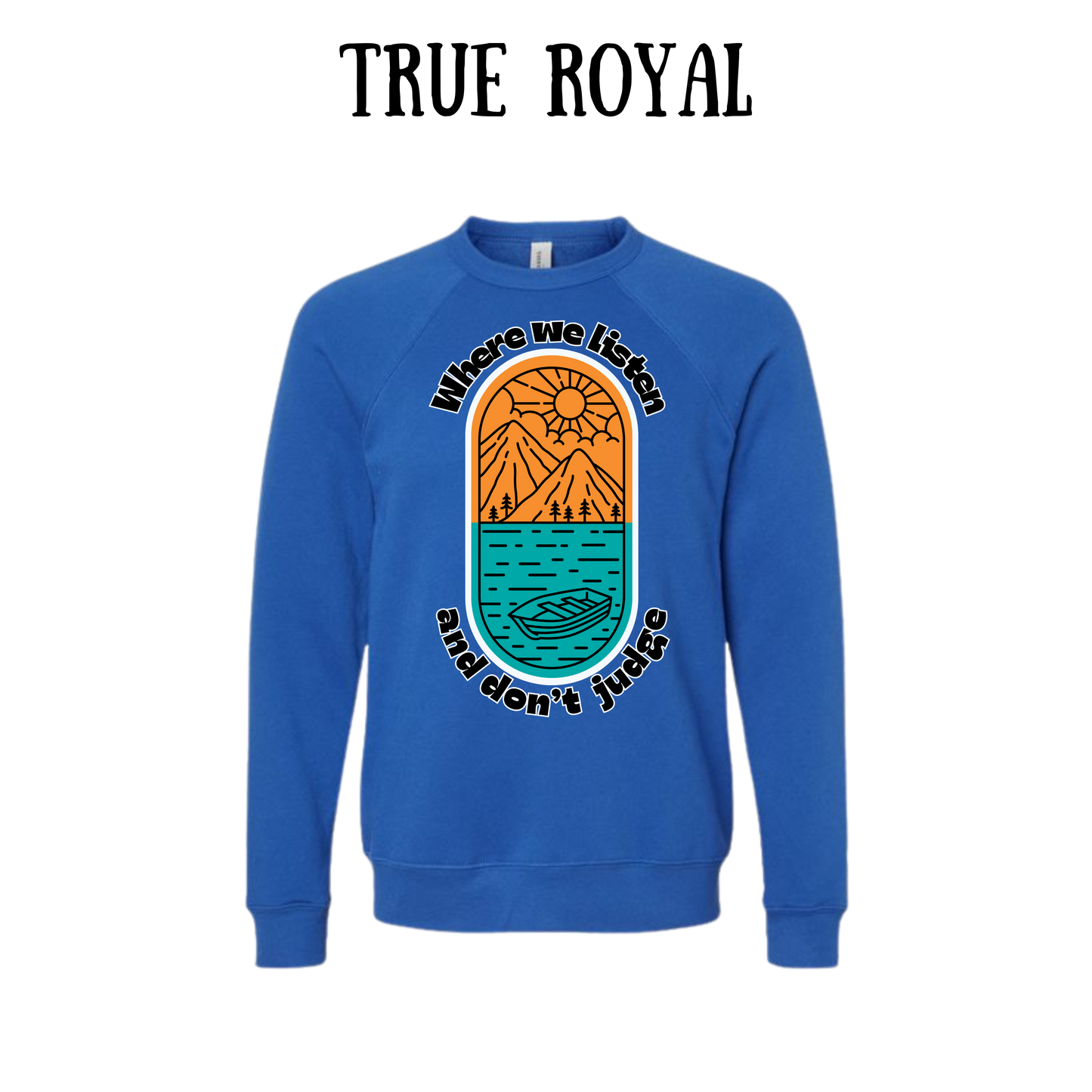 CP - Where We Listen and Don't Judge - Sponge Fleece Raglan Sweatshirt - Blues, Purples
