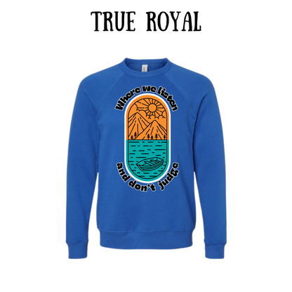 CP - Where We Listen and Don't Judge - Sponge Fleece Raglan Sweatshirt - Blues, Purples