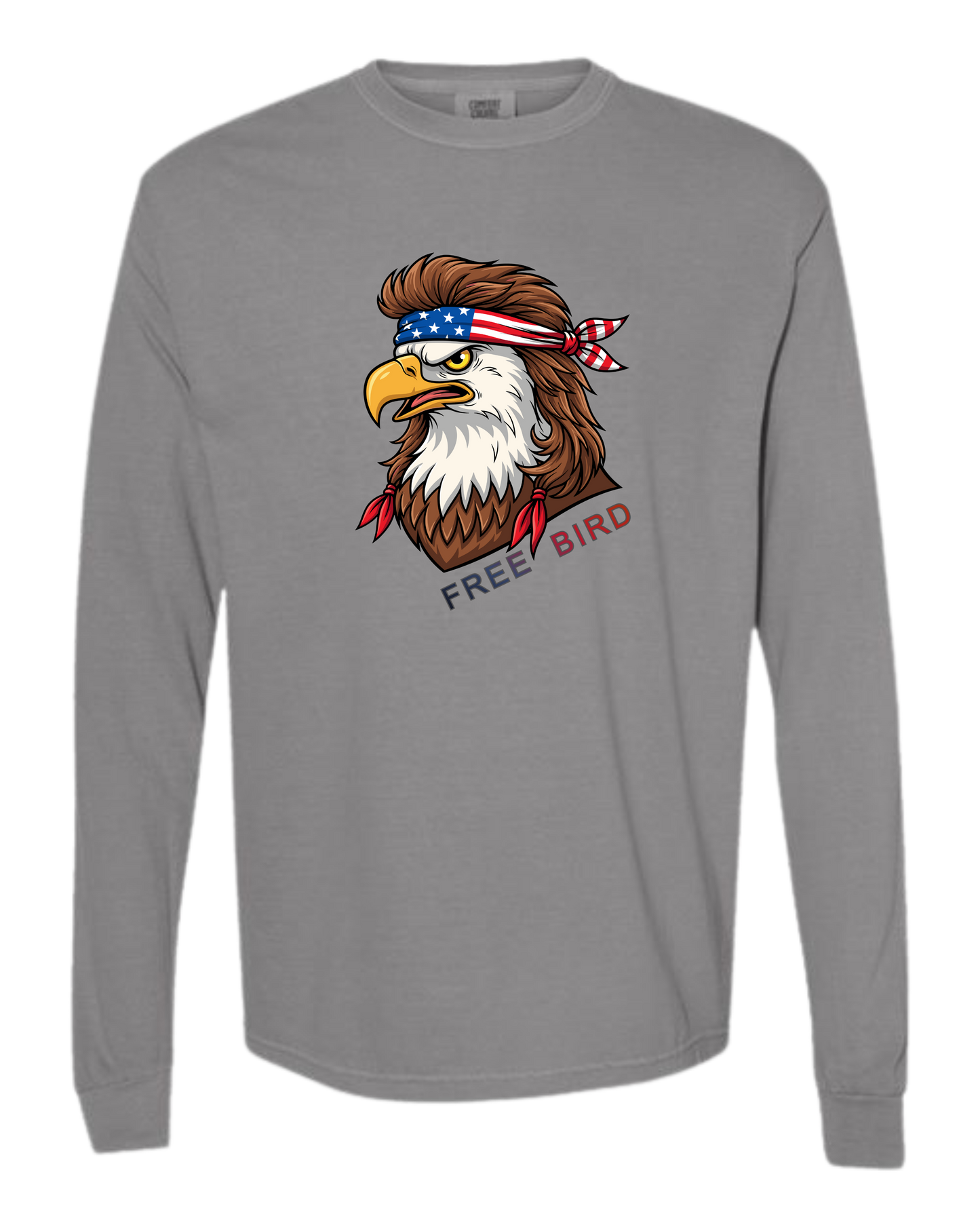 Rockin Free Bird - Comfort Colors - Heavyweight Long Sleeve Tee - Neutral Colors