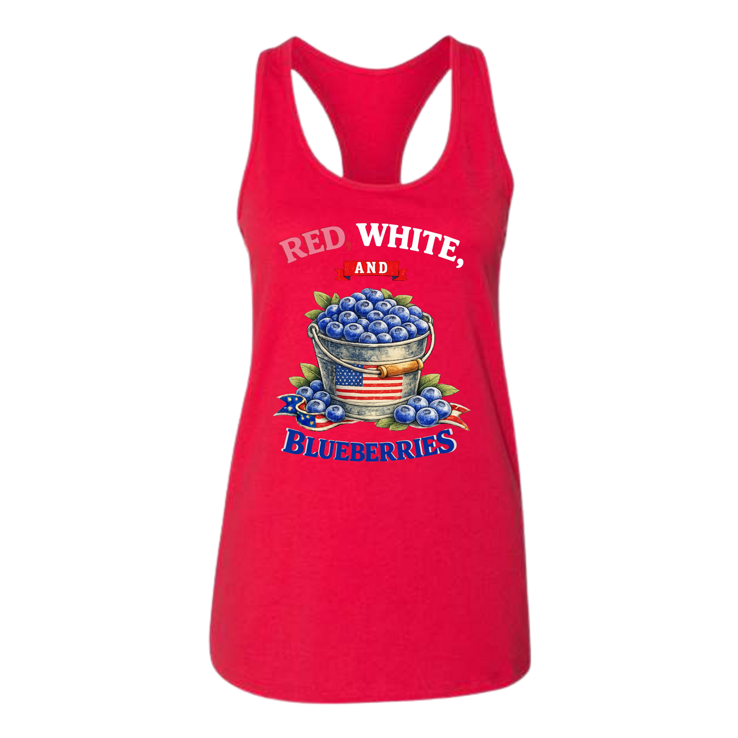 Red, White, And Blueberries - Bella+Canvas - Women's Jersey Racerback Tank