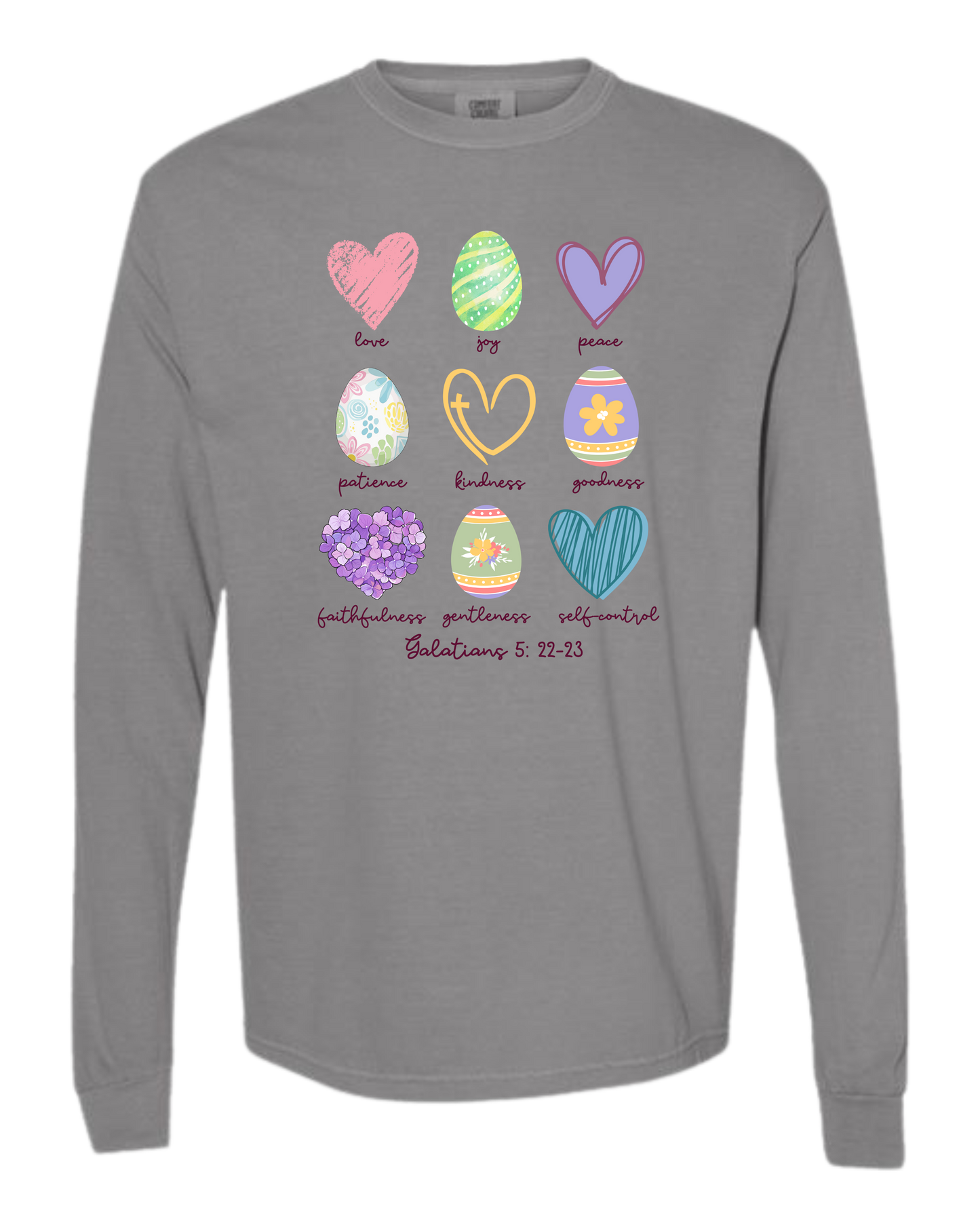 Galatians 5 - Easter - Comfort Colors - Heavyweight Long Sleeve Tee - Neutral Colors