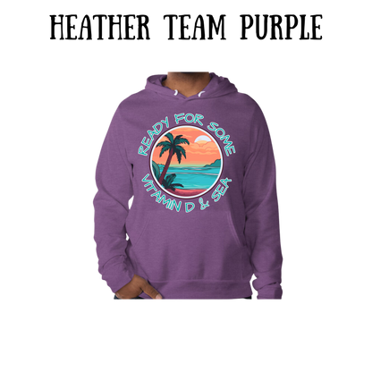 VP - Ready For Some Vitamin D & Sea - Sponge Fleece Hoodie - Blues, Purples