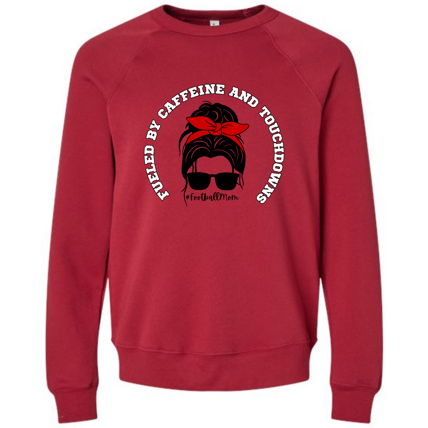 Football Moms Fueled By - Sponge Fleece Raglan Sweatshirt - Assorted Colors