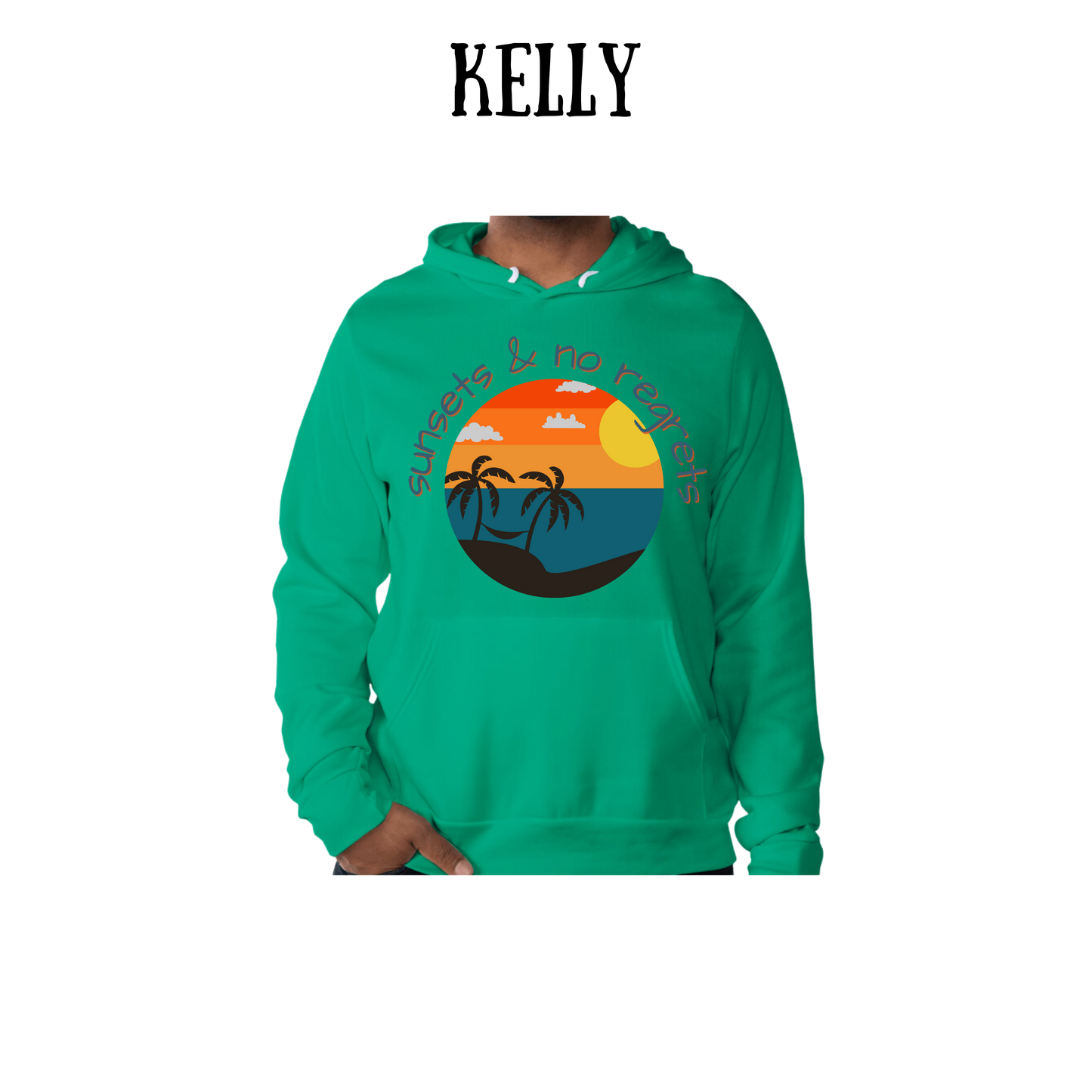 VP - Sunsets & No Regrets - Sponge Fleece Hoodie - Greens, Neutrals