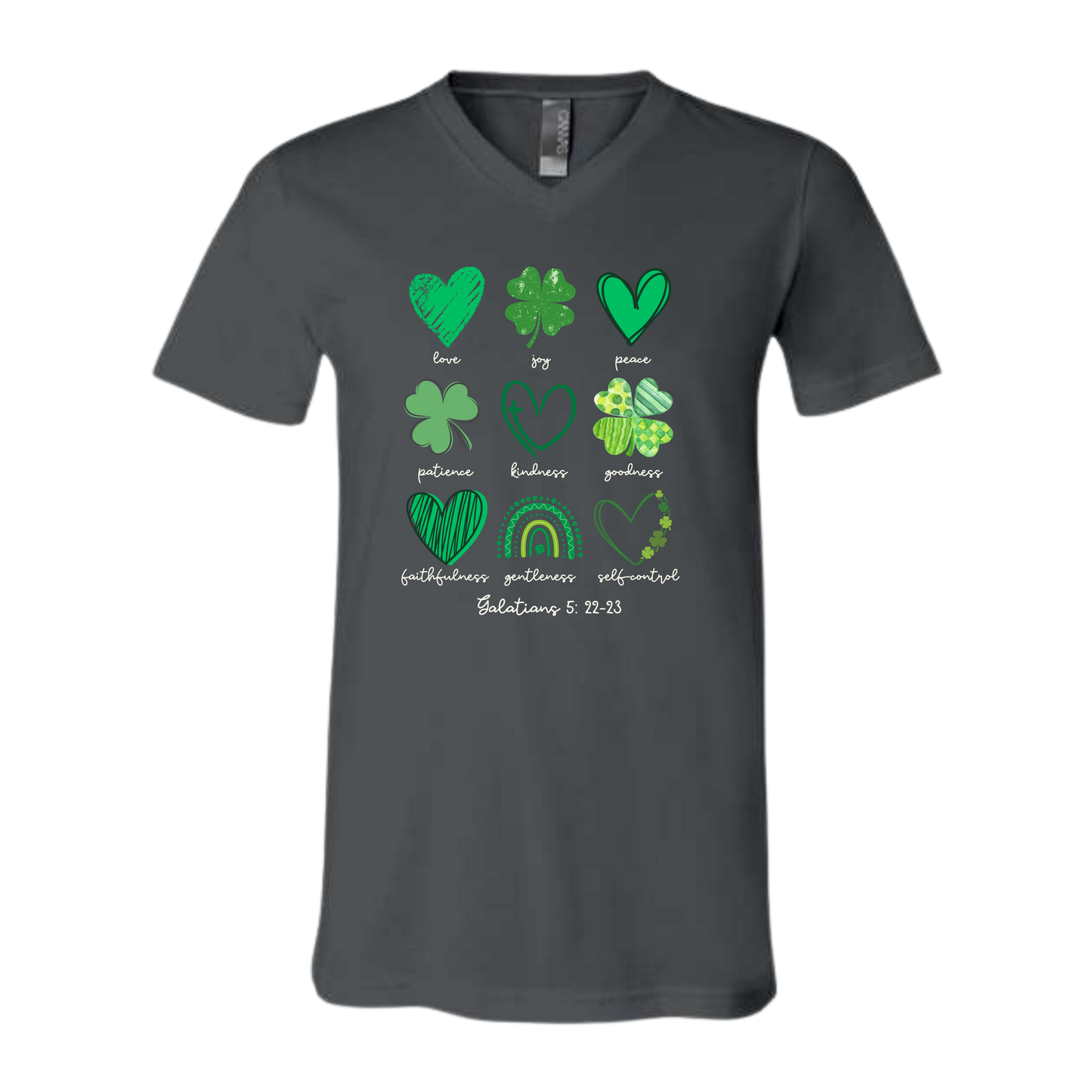 Galatians 5 - St Patrick's Day - Bella+Canvas - Unisex V-Neck - Neutral Colors