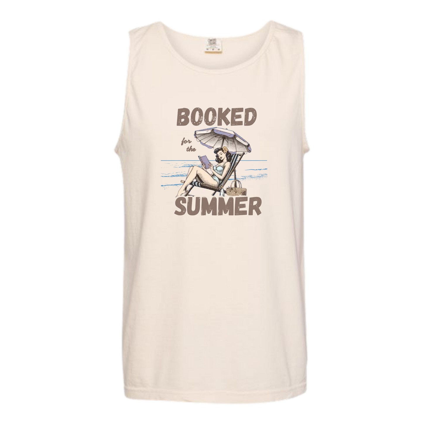 Booked for the Summer - Comfort Colors - Unisex Tank - Neutral Colors & Blues