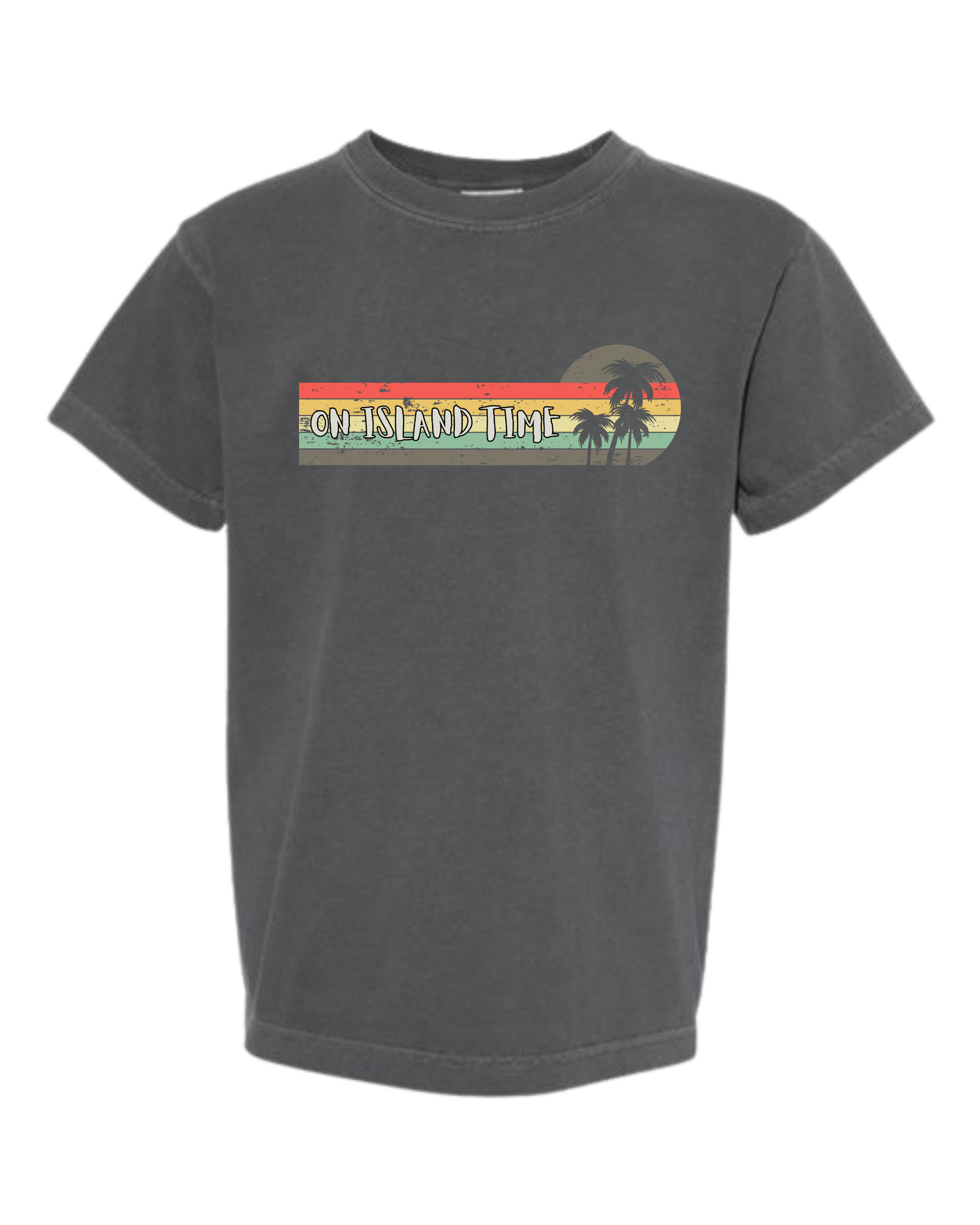 On Island Time - Comfort Colors - Heavyweight Youth Tee - Neutral Colors & Blues